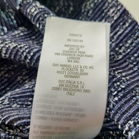 Blue Animal Print Asymmetric Tunic Top LP Petite QVC LS Office Casual Travel - Picture 7 of 13